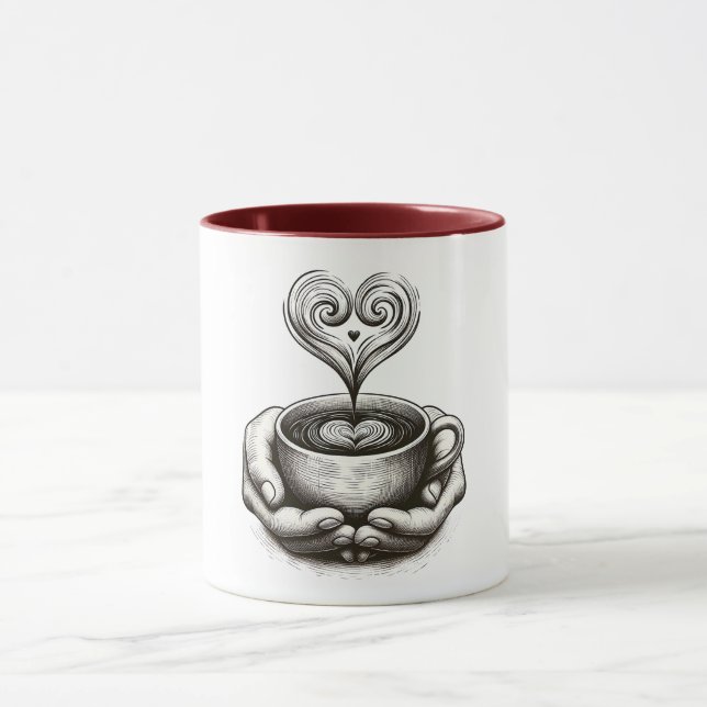 ☕ Gemütliche Hände & Herz Tasse ☕ (Zentrum)