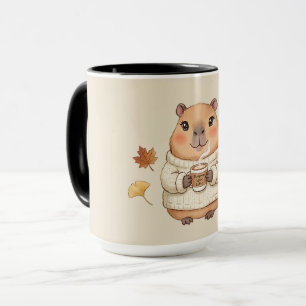 Gemütliche Herbst-Capybara-Kawaii-Kürbis-Gewürz-La Tasse