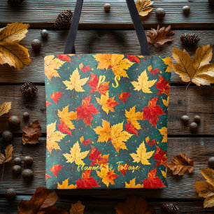 Gemütliche Herbst-Einkaufstasche mit lebendigen Bl Tasche