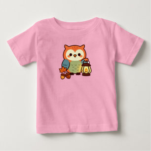 Gemütliche Herbst-Eule Baby T-shirt