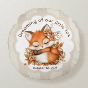 Gemütliche Herbst-Fuchs-Baby-Party, gemütliche Wal Rundes Kissen