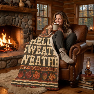 Gemütliche Herbst-Hallo-Strickwetter-Sherpa-Decke Sherpadecke