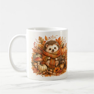Gemütliche Herbst-Igel-Wasserfarben-Kunst Kaffeetasse