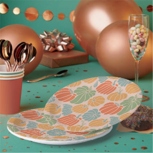 Gemütliche Herbst Pumpkin Papier Teller & Party Li