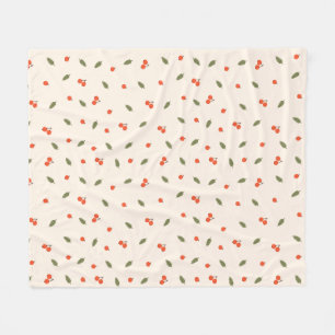 Gemütliche Herbstbeeren Creme Botanisch Fleecedecke