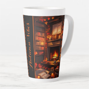 Gemütliche Herbstbibliothek Milchtasse