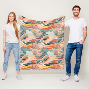 Gemütliche Herbstfarben Abstrakte digitale Kunst Fleecedecke