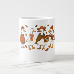 Gemütliche Herbstgänse - Herbstsaison Tiervorführu Jumbo-Tasse