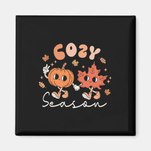 Gemütliche Herbstlaube in der Saison Retro Groovy  Magnet