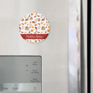 Gemütliche Herbstlaube und Pilze Personalisiert Magnet