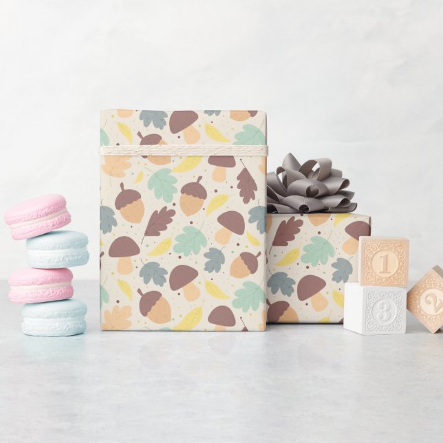 Gemütliche Herbstmuster-Wrap-Rolle Geschenkpapier (Babyparty)