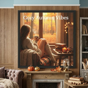 Gemütliche Herbststimmung   Personalisiertes Herbs Leinwanddruck