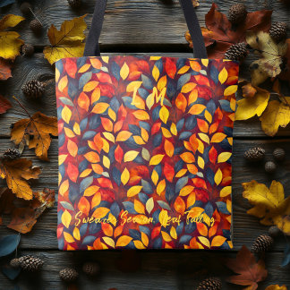 Gemütliche HerbstTasche mit feinen Blätter und Her Tasche