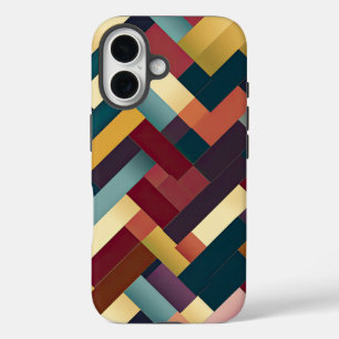 Gemütliche Herbsttöne verwoben Muster iPhone 16 Hülle