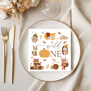 Gemütliche Herbstwald-Wilde-Eins-Papier-Servietten Serviette