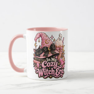 Gemütliche Hexen-Ära Rosa Halloween-Tasse Tasse