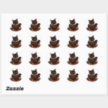 Gemütliche Hexen-Schwarze Katze liest Zauberbuch H