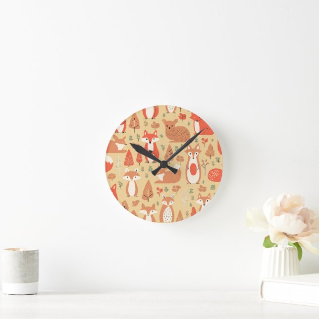 Gemütliche Holzfreunde 2 Runde Wanduhr (Zuhause)