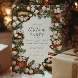 Gemütliche Hot Cocoa Tasse Frohe Weihnachten Einladung