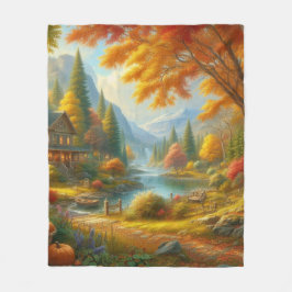 Gemütliche Hütte im Wald Fleecedecke