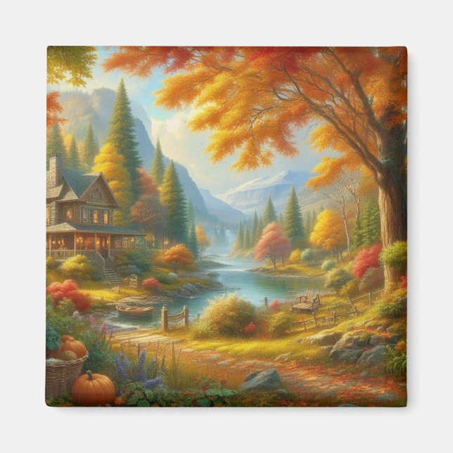 Gemütliche Hütte im Wald Magnet (Vorne)