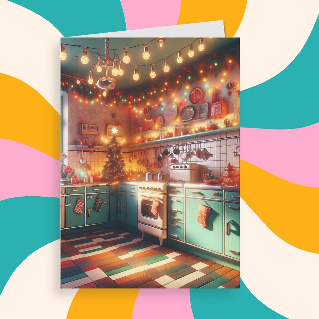 Gemütliche Hütte Kitsch Retro Weihnachten Karte (Von Creator hochgeladen)