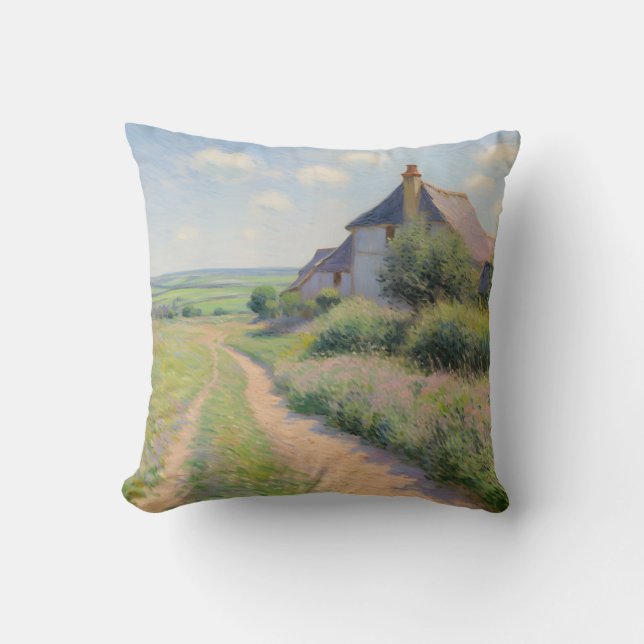 Gemütliche Hütte Landschaft Landschaft Landschaft  Kissen (Vorderseite)