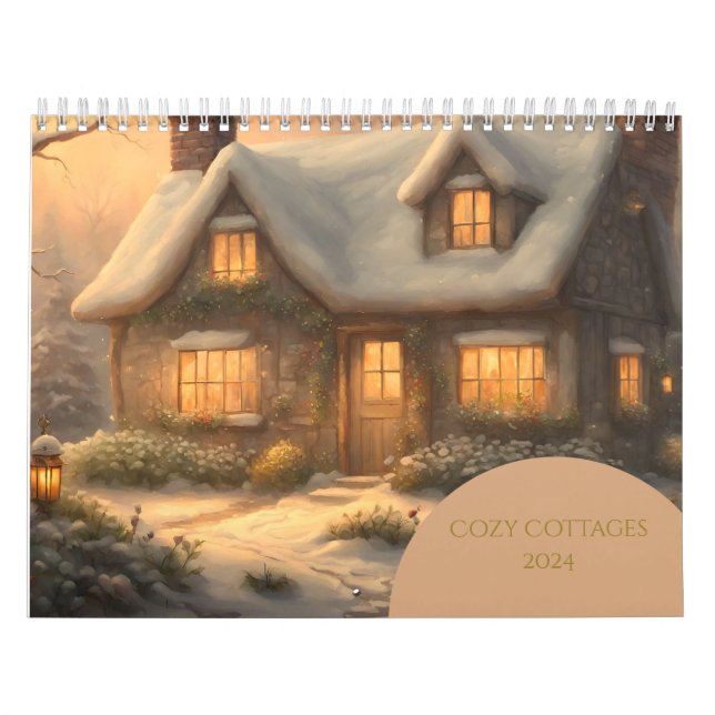 Gemütliche Hütten AI Generated Art 2024 Wall Calen Kalender (Titelbild)