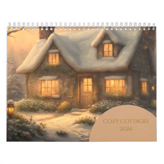 Gemütliche Hütten AI Generated Art 2024 Wall Calen Kalender