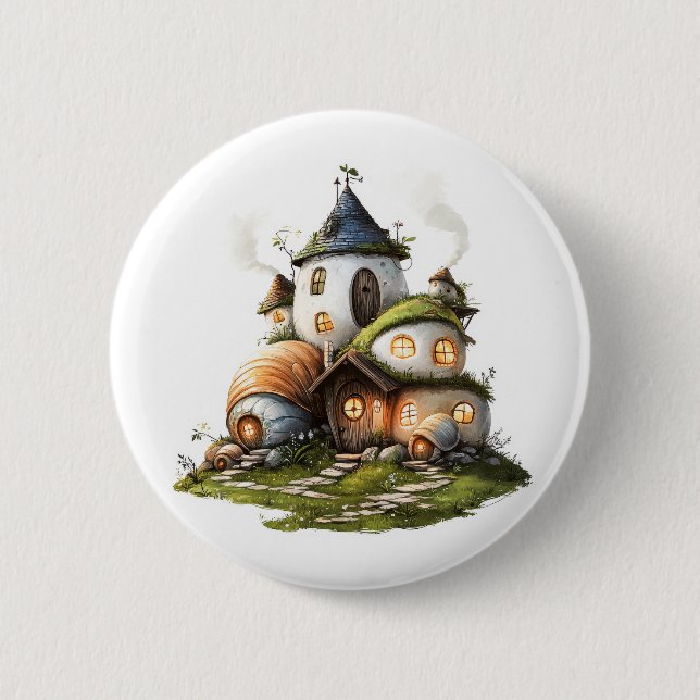 Gemütliche Hütten zur Muschel Button (Vorderseite)