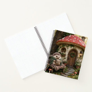 Gemütliche Igel-Pilz-Hütte-Kunst Notizbuch