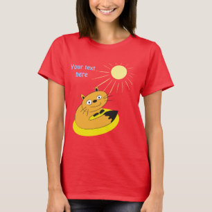 Gemütliche Introvertierte Katze Sonnenstrahl Humor T-Shirt