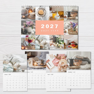 Gemütliche Jahres-Foto-Collage Moderne 2027 Kalend Kalender