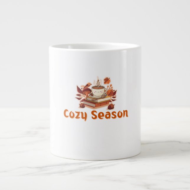 Gemütliche Jahreszeit - Niedlicher Fall Coffee Des Jumbo-Tasse (Vorderseite)