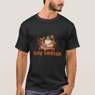 Gemütliche Jahreszeit - Niedlicher Fall Coffee Des T-Shirt