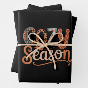 Gemütliche Jahreszeit Retro Herbst Gemütlich Thank Geschenkpapier Set