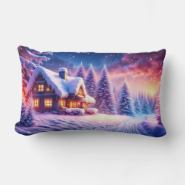 Gemütliche Kabine im Winter Wonderland Lumbar Kiss Lendenkissen