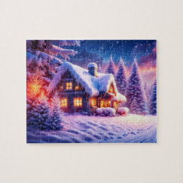 Gemütliche Kabine im Winter Wunderland Jigsaw Puzz