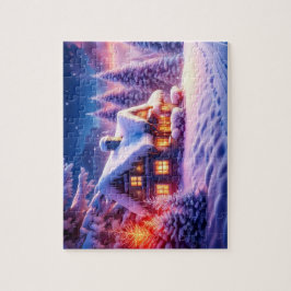 Gemütliche Kabine im Winter Wunderland Jigsaw Puzz
