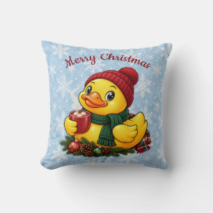 Gemütliche Kakao-Weihnachts-Gummiente Winterdekora Kissen
