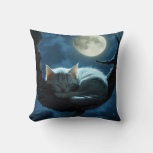 "Gemütliche Katze bei Vollmond Nachtkissen - Traum Kissen