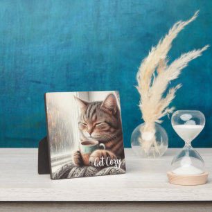Gemütliche Katze Fotoplatte