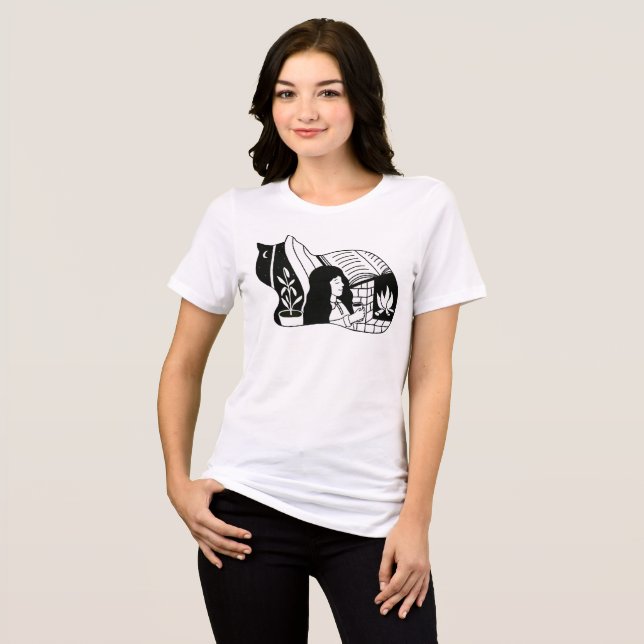 Gemütliche Katze Tri-Blend Shirt (Vorderseite voll)