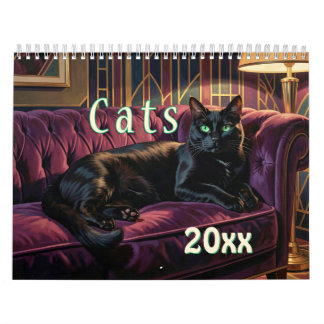 Gemütliche Katzen auf Sofas Wandkalender, jedes Ja Kalender
