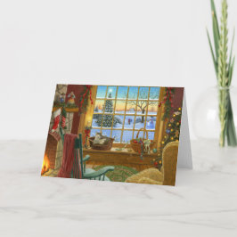 gemütliche Katzenweihe Feiertagskarte