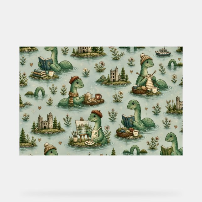 Gemütliche Kryptide Nessie Loch Ness Monster Hobby Acrylschild (Vorderseite)