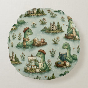 Gemütliche Kryptide Nessie Loch Ness Monster Hobby Rundes Kissen