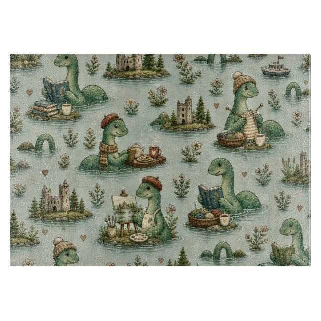 Gemütliche Kryptide Nessie Loch Ness Monster Hobby Schneidebrett (Vorderseite)