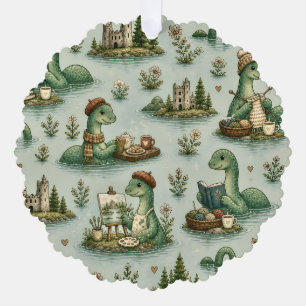 Gemütliche Kryptiden Nessie Loch Ness Monster Hobb Ornament Karte