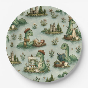 Gemütliche Kryptiden Nessie Loch Ness Monster Hobb Pappteller